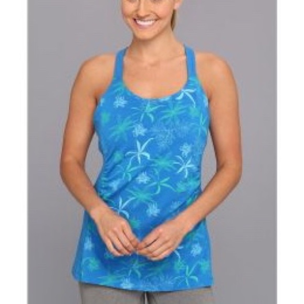 Kuhl Strappy Back Blue Floral Print Tank, Size M